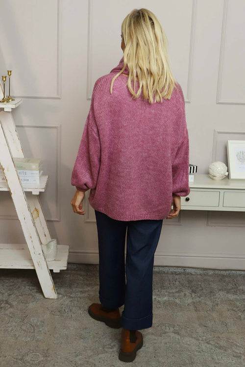 Baylin Scarf Knitted Jumper Pink - Image 4