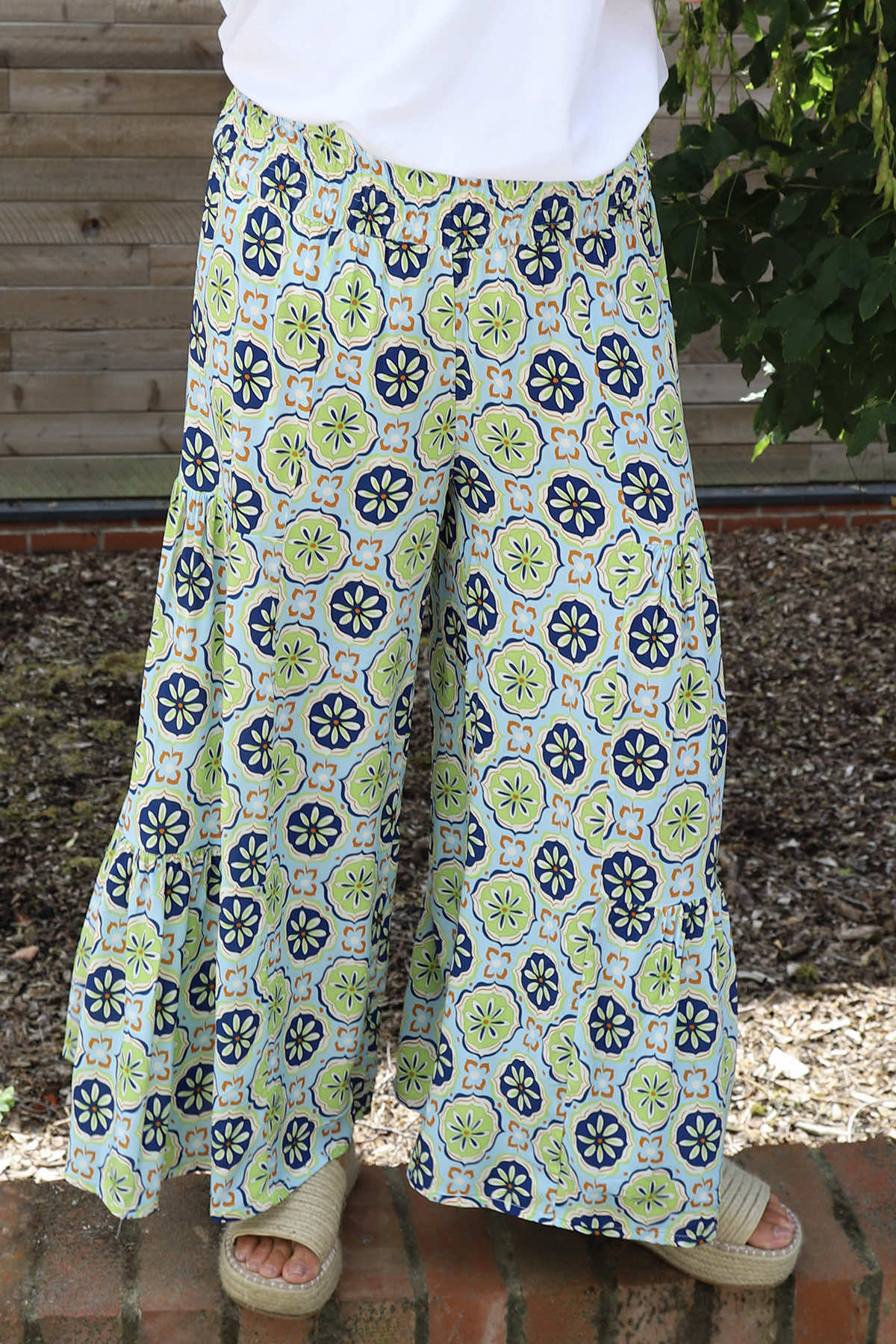 Maribel Print Trousers Light Blue