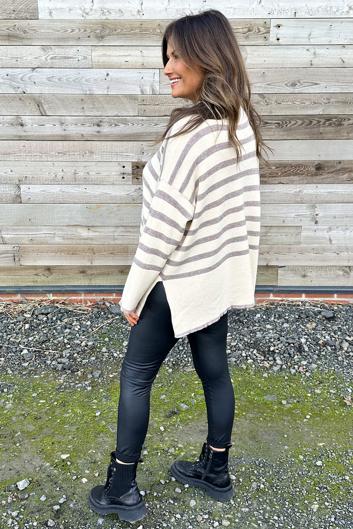 Asher Stripe Jumper Mocha