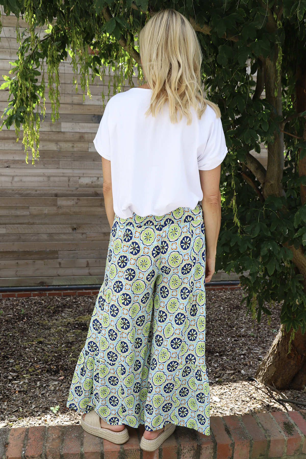 Maribel Print Trousers Light Blue
