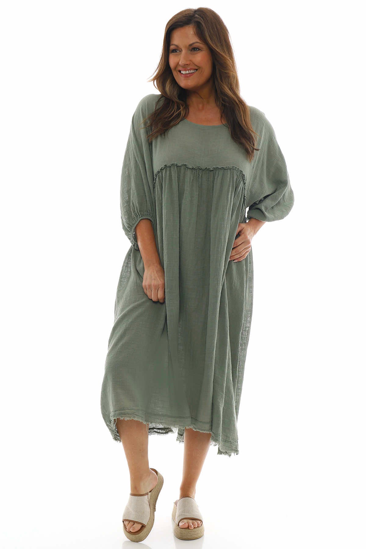 Morianna Cotton Dress Sage Green