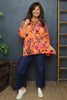 Vicki Floral Print Cotton Top Orange
