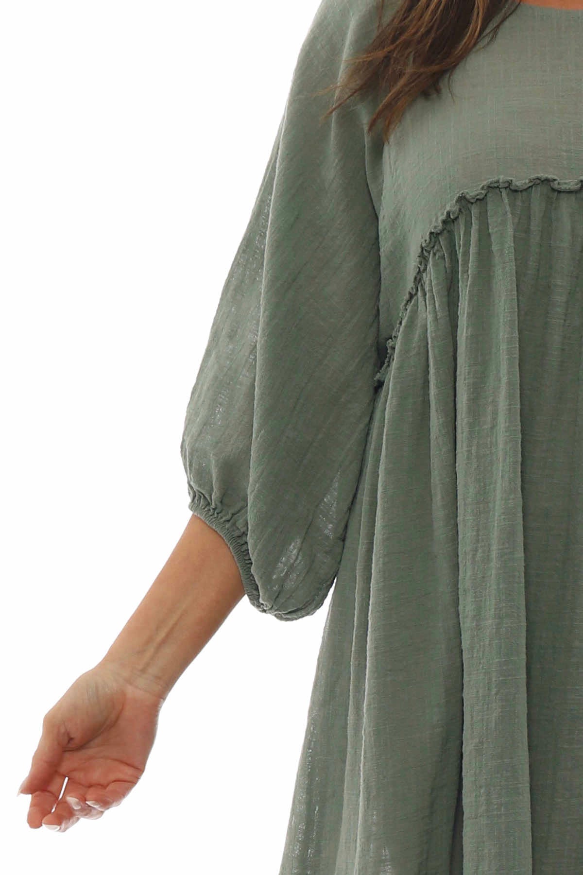 Morianna Cotton Dress Sage Green