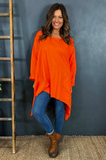 Elba Dip Side Cotton Top Orange Orange - Elba Dip Side Cotton Top Orange