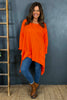 Elba Dip Side Cotton Top Orange