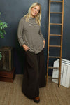 Lyssa Cowl Neck Stripe Top Stone