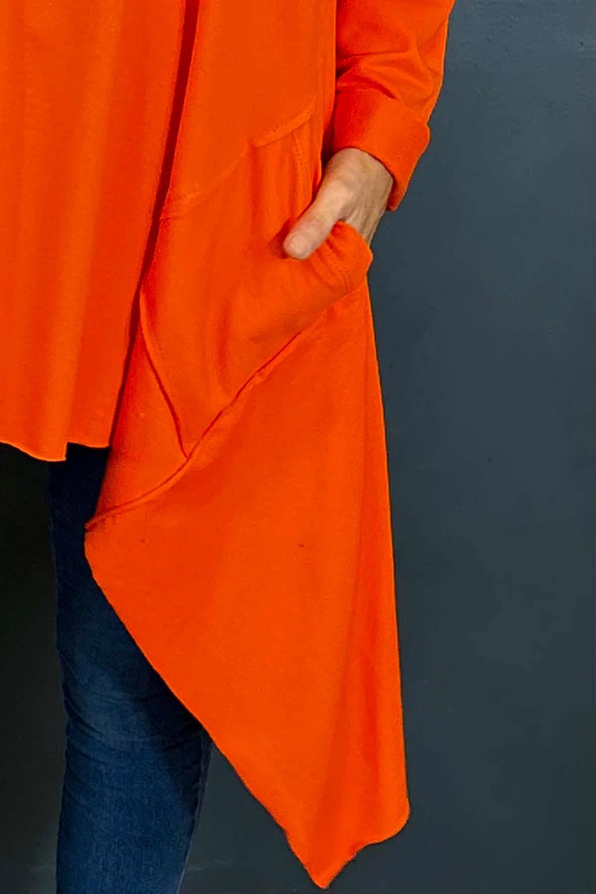 Elba Dip Side Cotton Top Orange