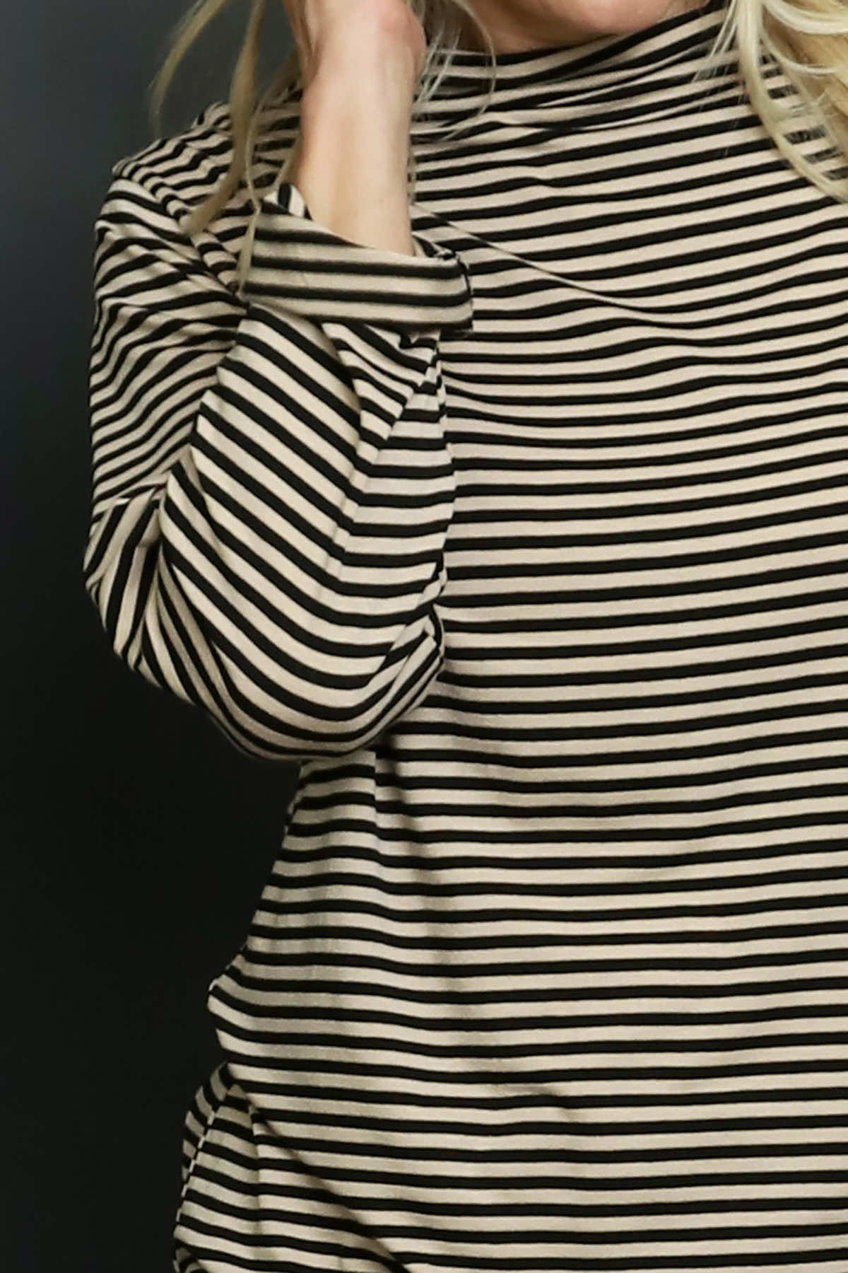 Lyssa Cowl Neck Stripe Top Stone