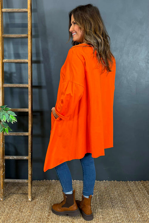 Elba Dip Side Cotton Top Orange - Image 4