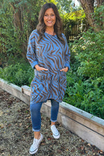 Eunice Print Cotton Tunic Blue Blue - Eunice Print Cotton Tunic Blue