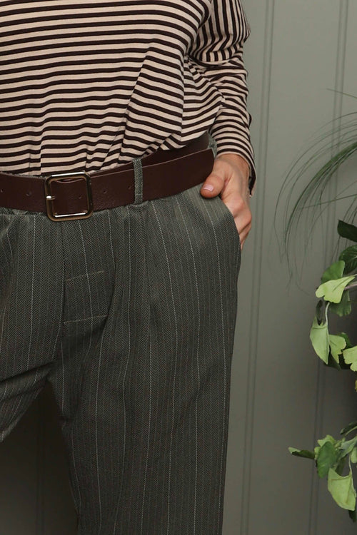 Charlie Belted Trousers Khaki - Image 3