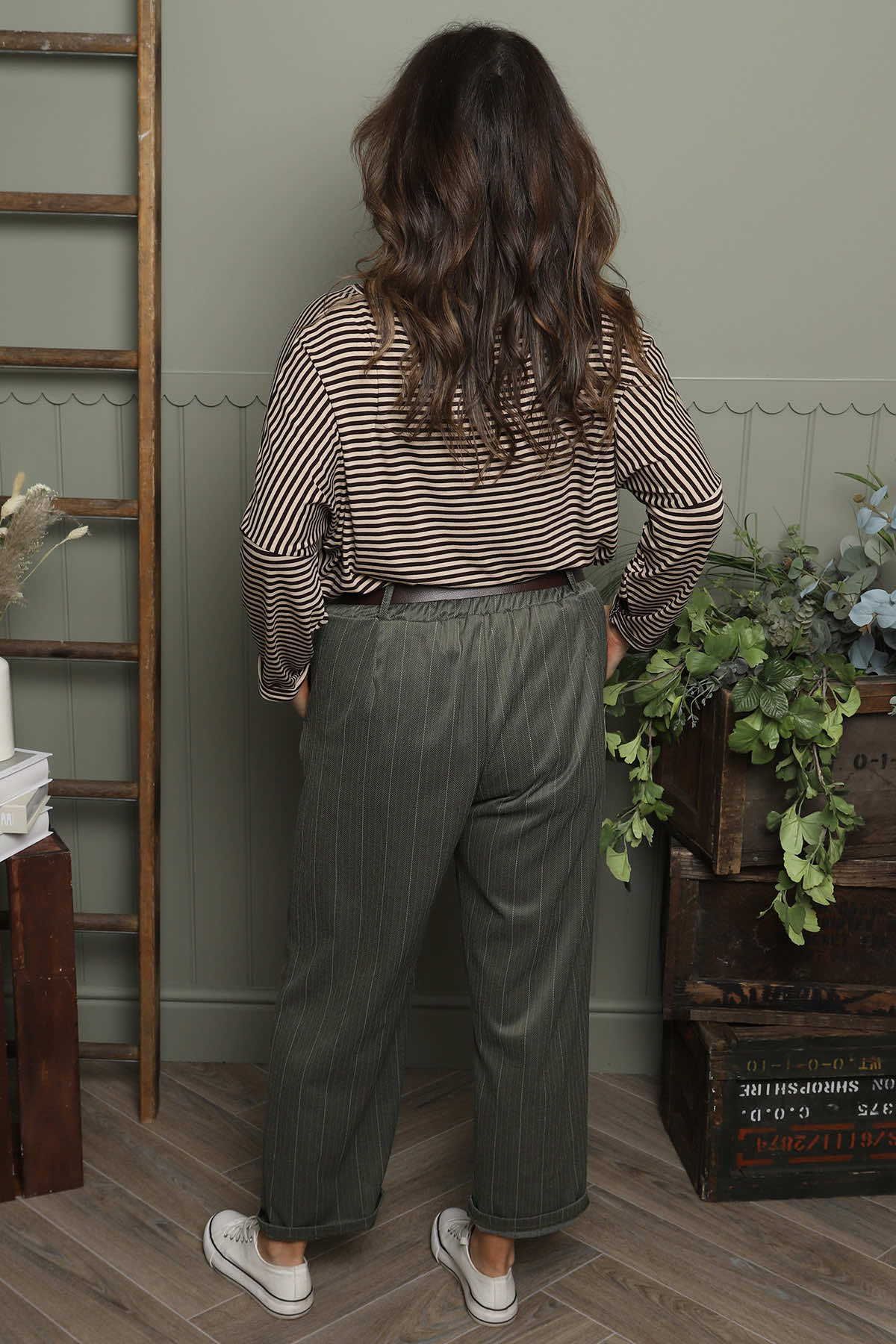 Charlie Belted Trousers Khaki
