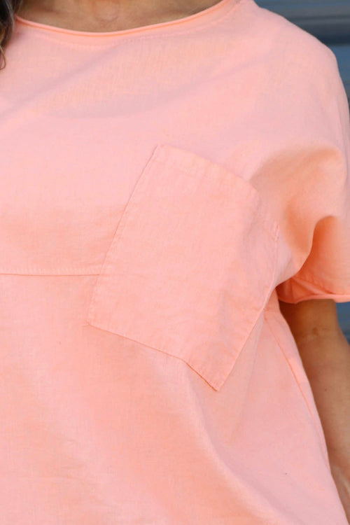 Folkestone Pocket Linen Top Orange - Image 3