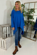 Lisa Dipped Hem Cotton Top Cobalt Cobalt - Lisa Dipped Hem Cotton Top Cobalt