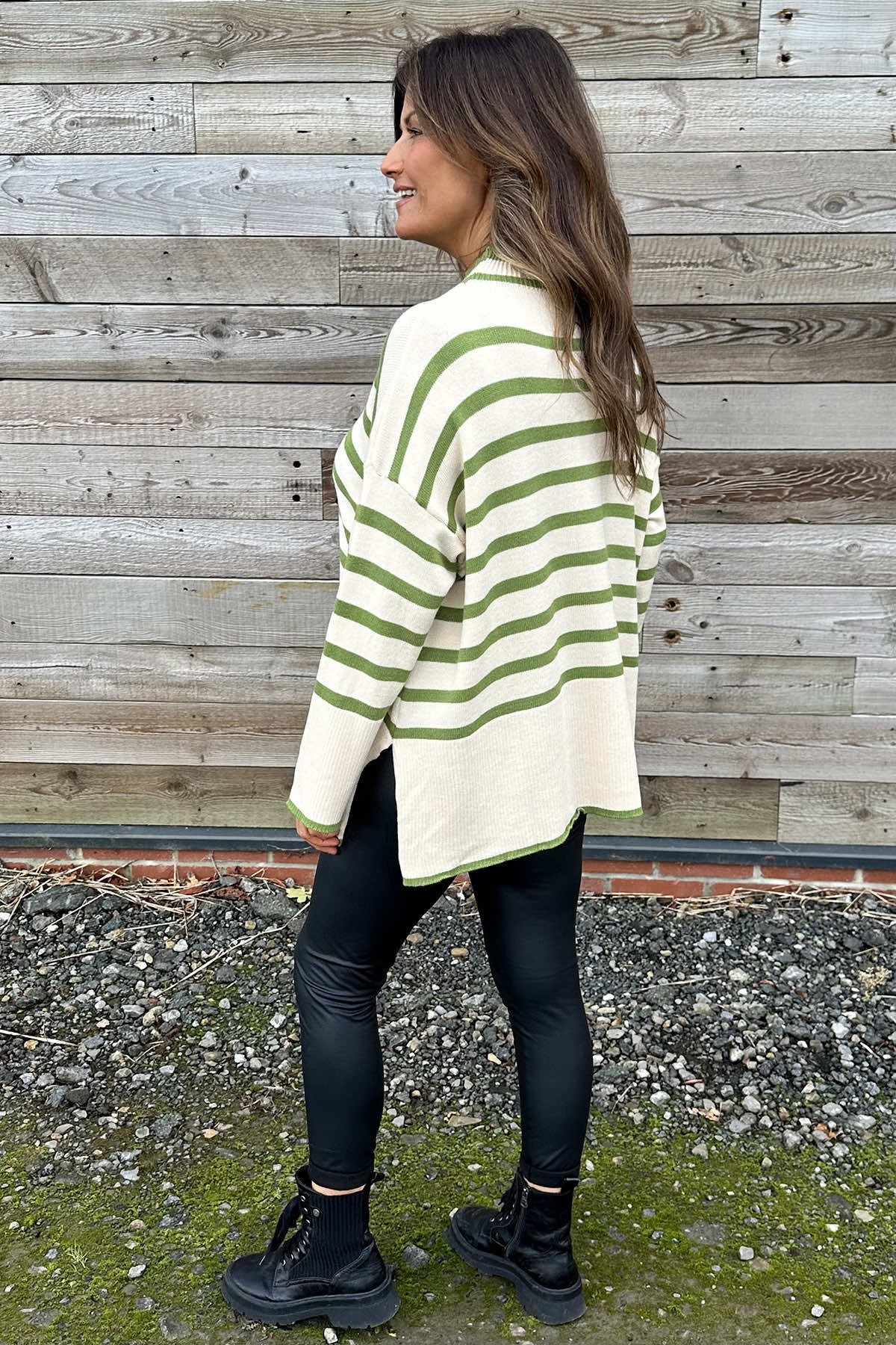 Asher Stripe Jumper Green