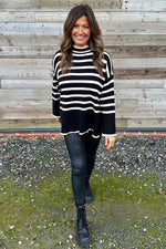 Asher Stripe Jumper Black Black - Asher Stripe Jumper Black