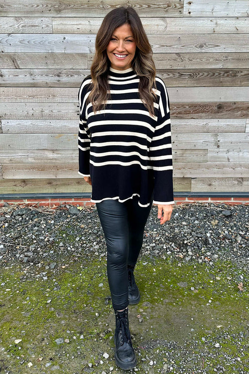 Asher Stripe Jumper Black - Image 1