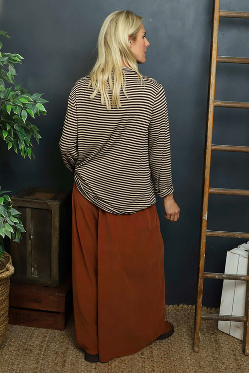 Lyssa Cowl Neck Stripe Top Cocoa - Image 4