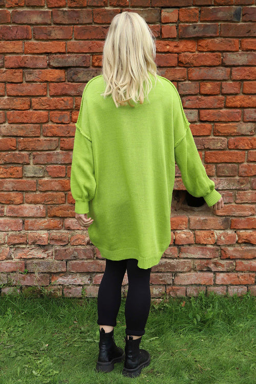 Bridie Polo Neck Knitted Tunic Green - Image 4