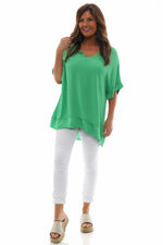 Sia V-Neck Top Emerald Emerald - Sia V-Neck Top Emerald