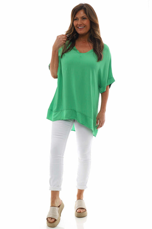 Sia V-Neck Top Emerald - Image 1