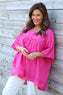Ophira Smock Cotton Top Fuchsia