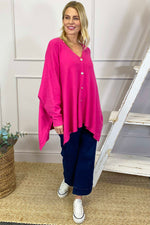 Hattie Knitted Cardigan Fuchsia Fuchsia - Hattie Knitted Cardigan Fuchsia