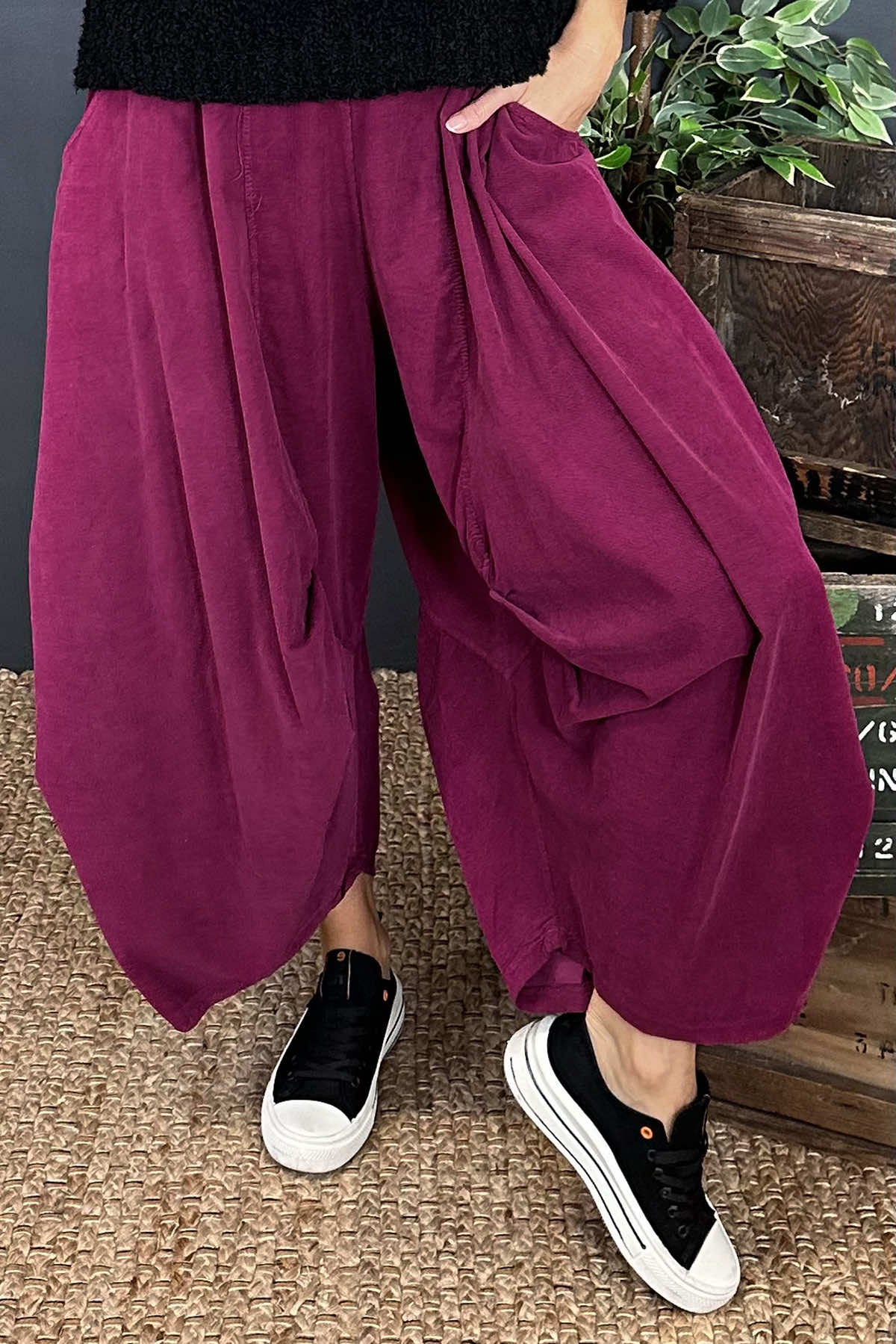 Babette Needlecord Trousers Berry