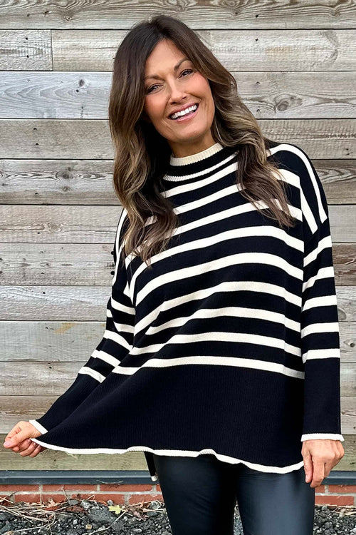 Asher Stripe Jumper Black - Image 2