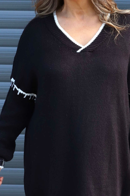 Emma Knitted Jumper Black - Image 3