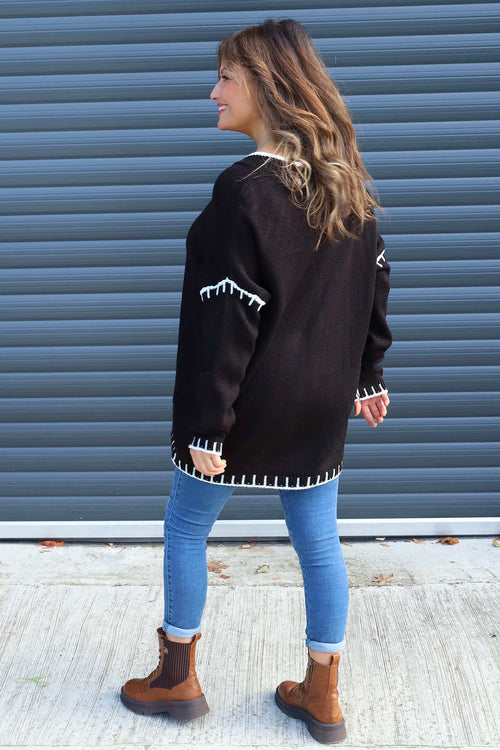 Emma Knitted Jumper Black - Image 4