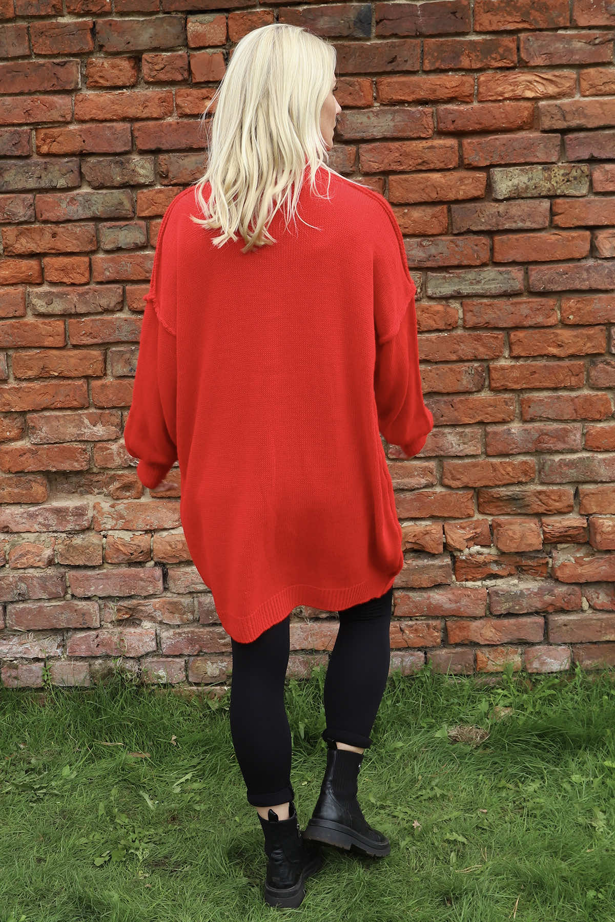 Bridie Polo Neck Knitted Tunic Red