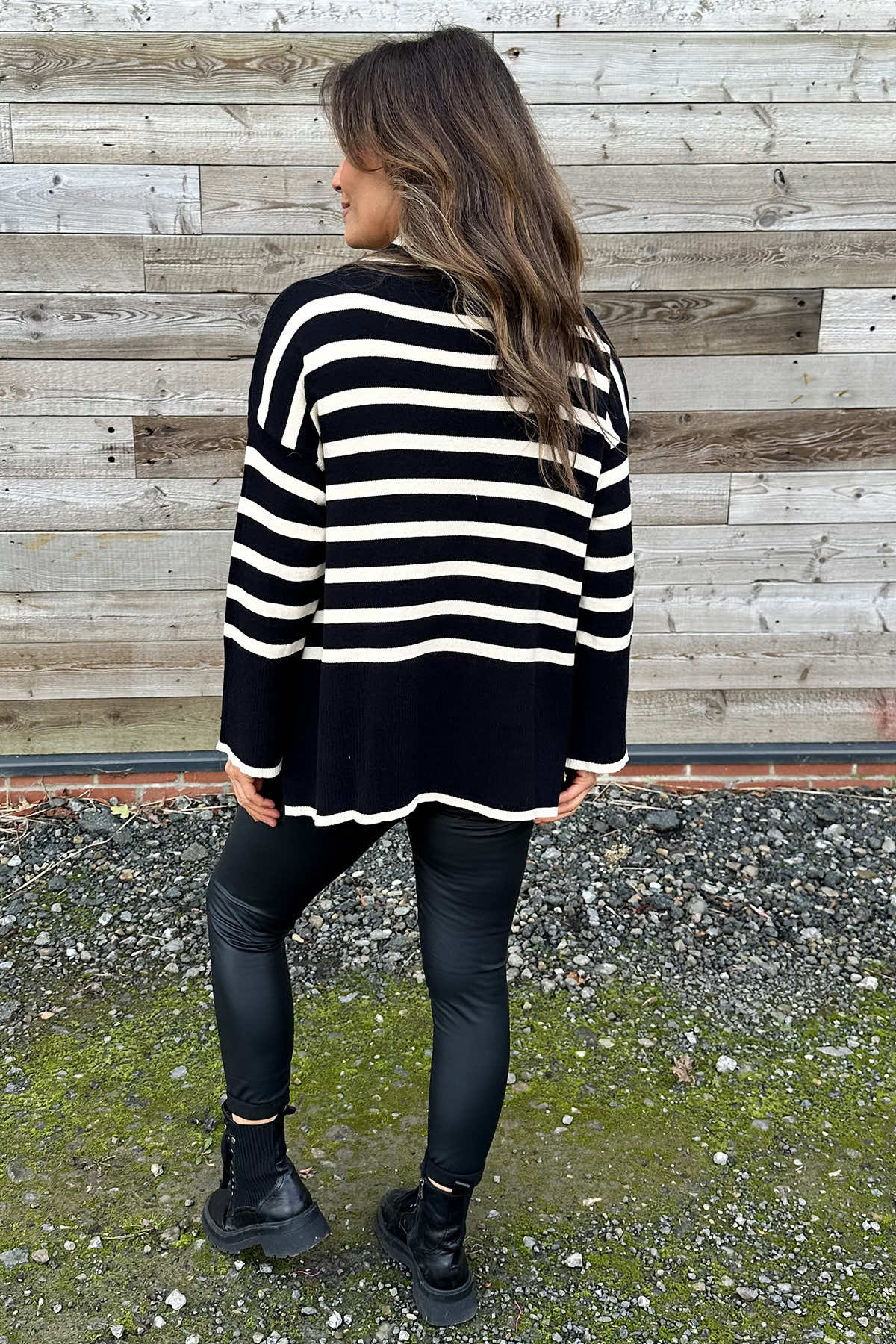 Asher Stripe Jumper Black