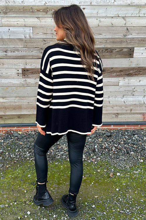 Asher Stripe Jumper Black - Image 4