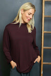 Lyssa Cowl Neck Stripe Top Charcoal