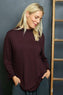 Lyssa Cowl Neck Stripe Top Charcoal
