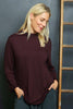 Lyssa Cowl Neck Stripe Top Charcoal
