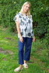 Skye Spot Print Frill Shirt Khaki