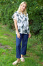 Skye Spot Print Frill Shirt Khaki