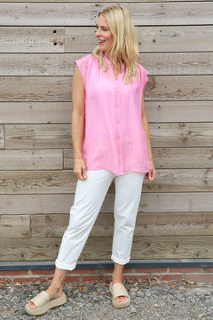 Kimmie Sleeveless Blouse Pink