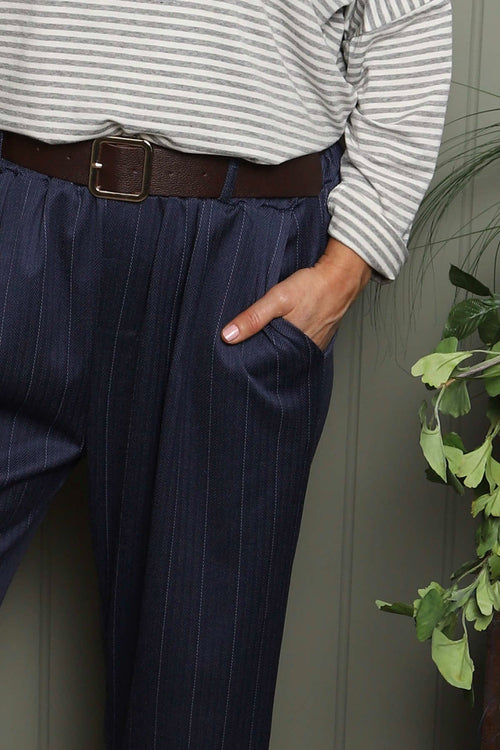 Charlie Belted Trousers Navy - Image 3