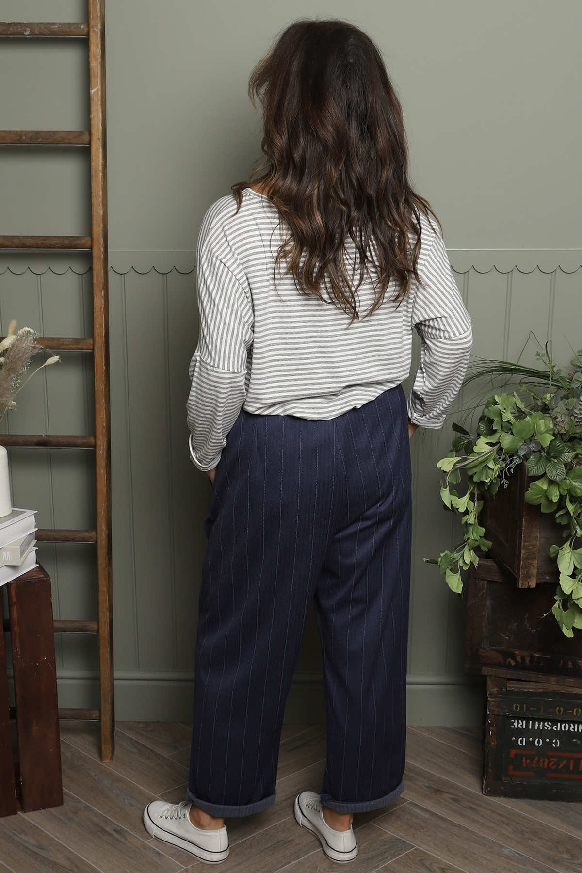Charlie Belted Trousers Navy