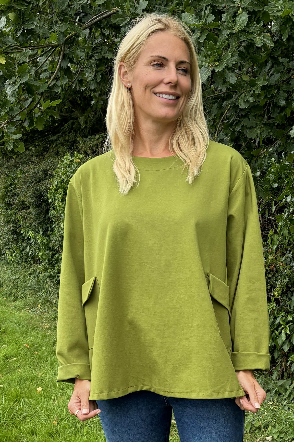 Paige Pocket Cotton Top Olive