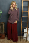 Lyssa Cowl Neck Stripe Top Marl Grey