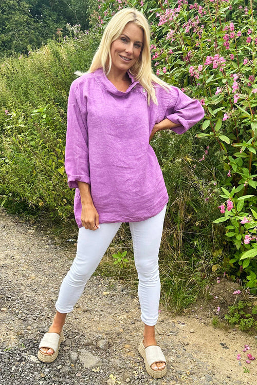 Bradley Linen Top Purple