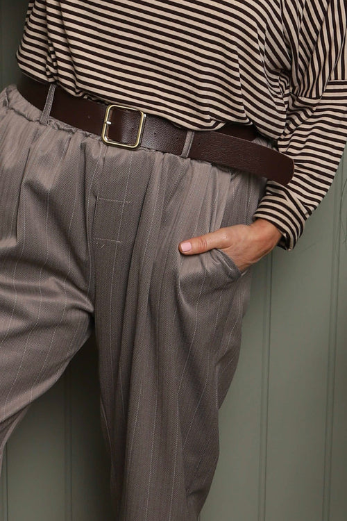 Charlie Belted Trousers Mocha - Image 3