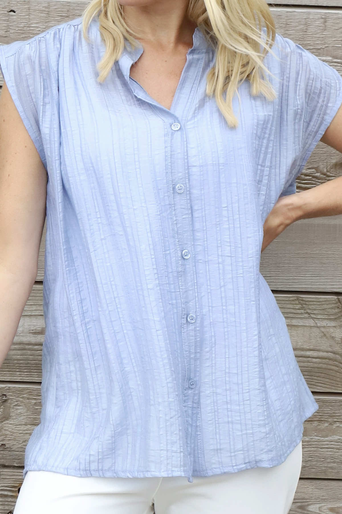 Kimmie Sleeveless Blouse Blue