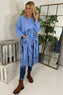 Sofia Patterned Cotton Dress Blue