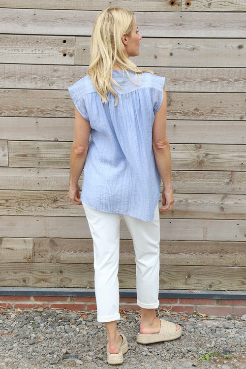 Kimmie Sleeveless Blouse Blue - Image 4