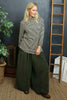 Lyssa Cowl Neck Stripe Top Bottle Green